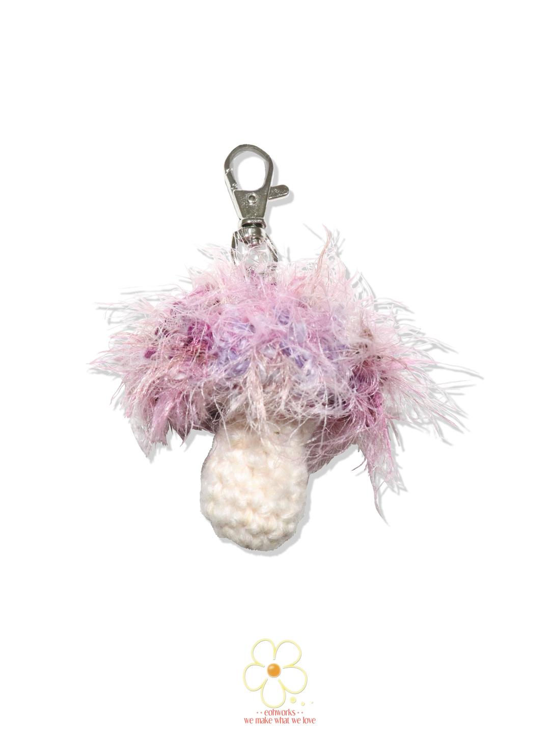 pink troll mushroom keyring