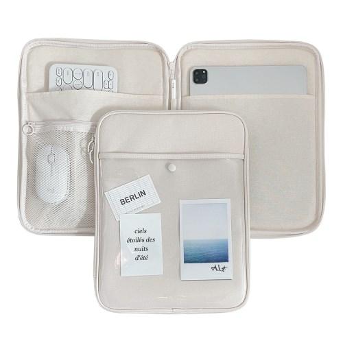 클리어 버튼 태블릿 파우치-13인치