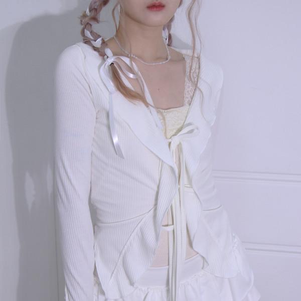 ribbon frill cardigan