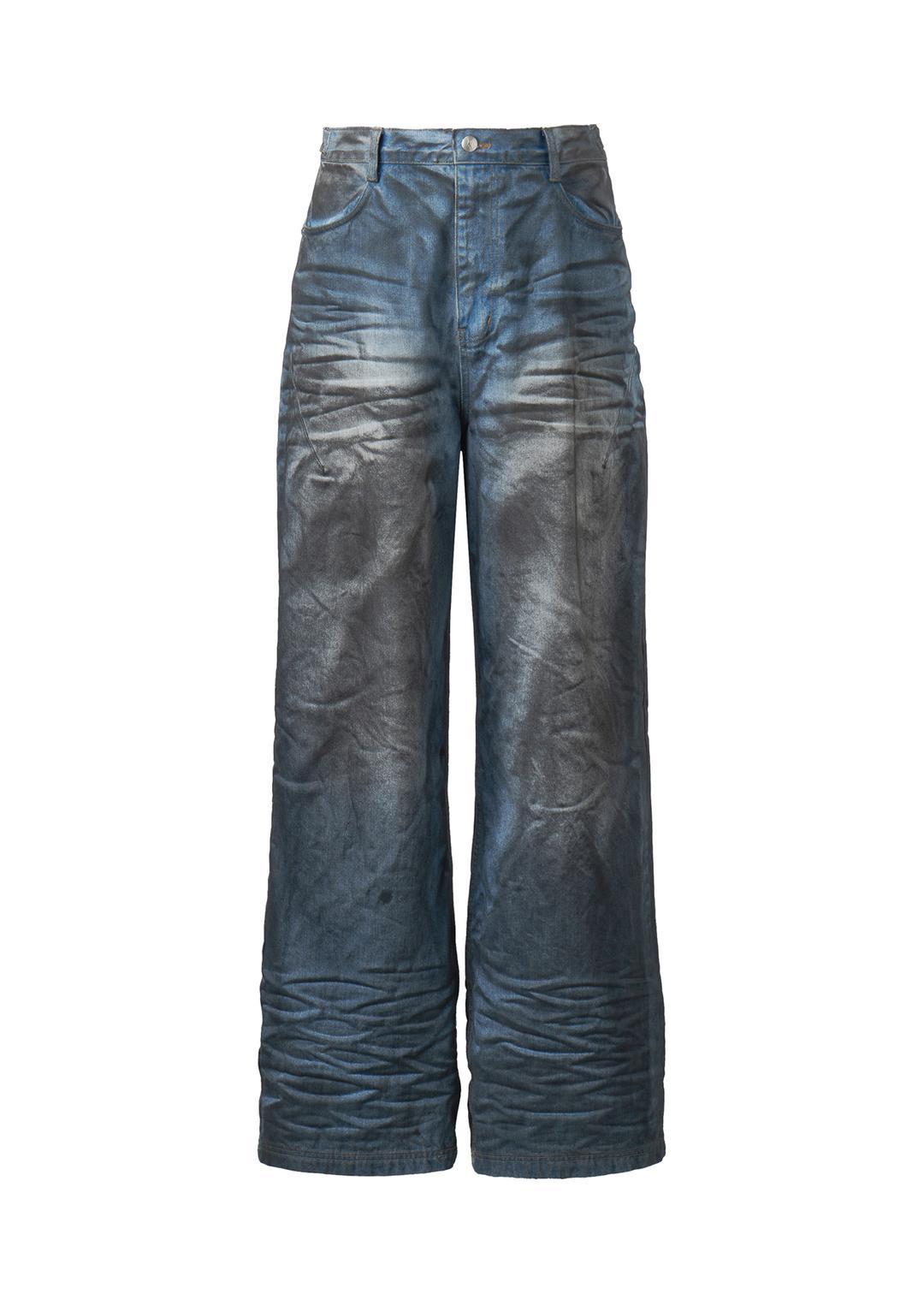 dirty washed denim pants