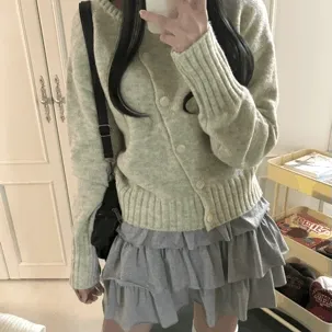🍀사선 버튼가디건 (2colors)