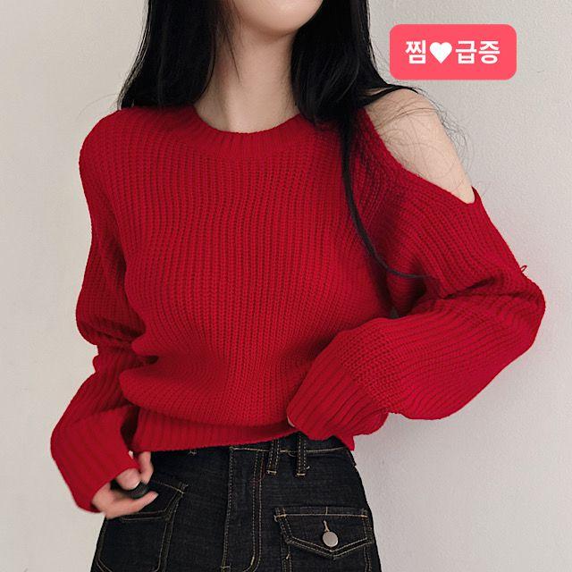 [남심저격핏!] 어깨트임 하찌 라운드 니트 4color_럽앤썸