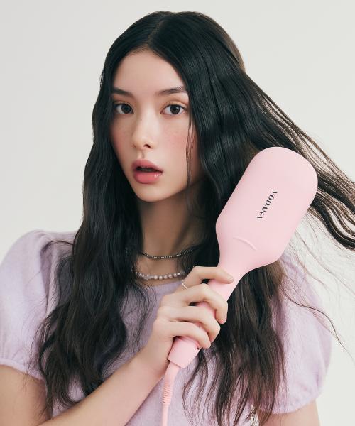 글로우 물결 고데기 40mm 파우더핑크