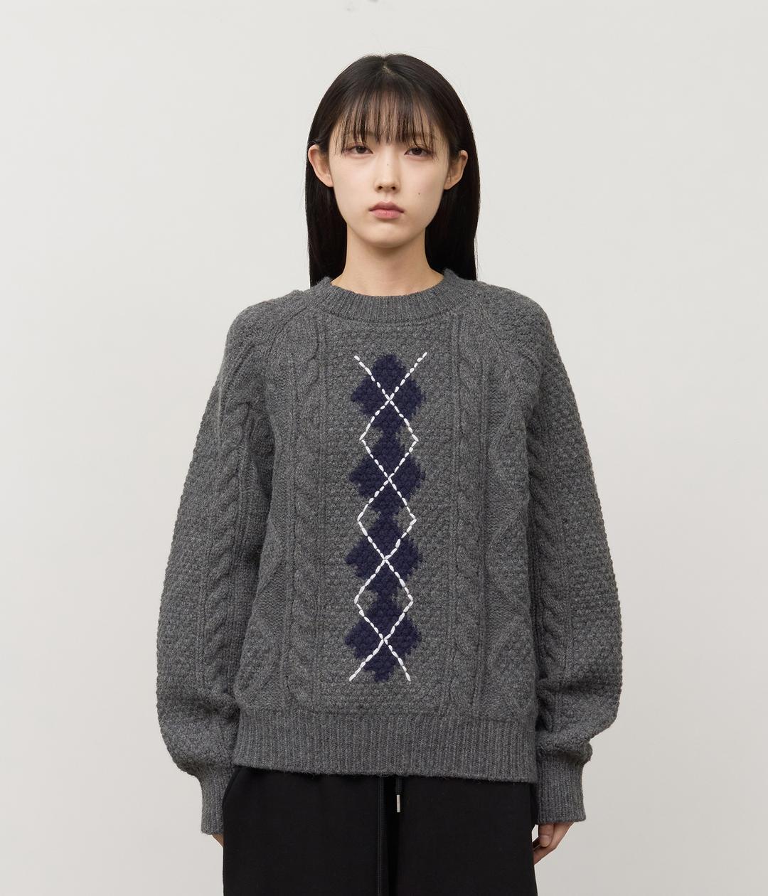(W) Bebe Argyle Knit (2color)