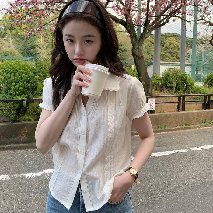 (5차_6/19예약배송)Lace pintuck blouse_ivory