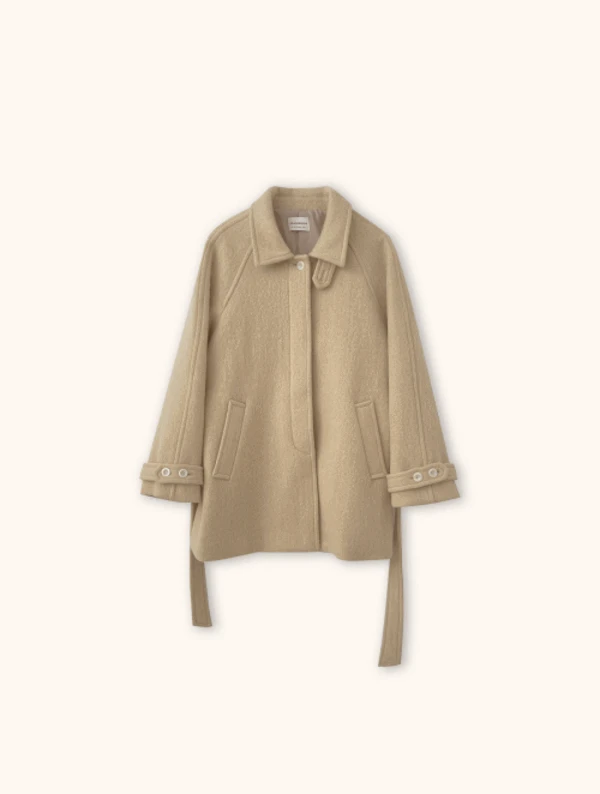 [made] 니브 벨트 하프코트 (2color)