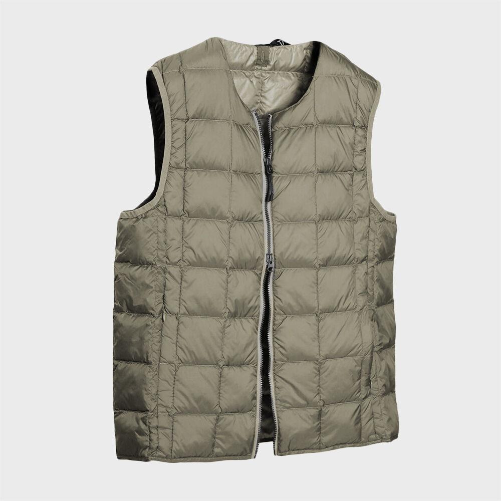(19AW) CREW NECK W ZIP DOWN VEST (KHAKI)