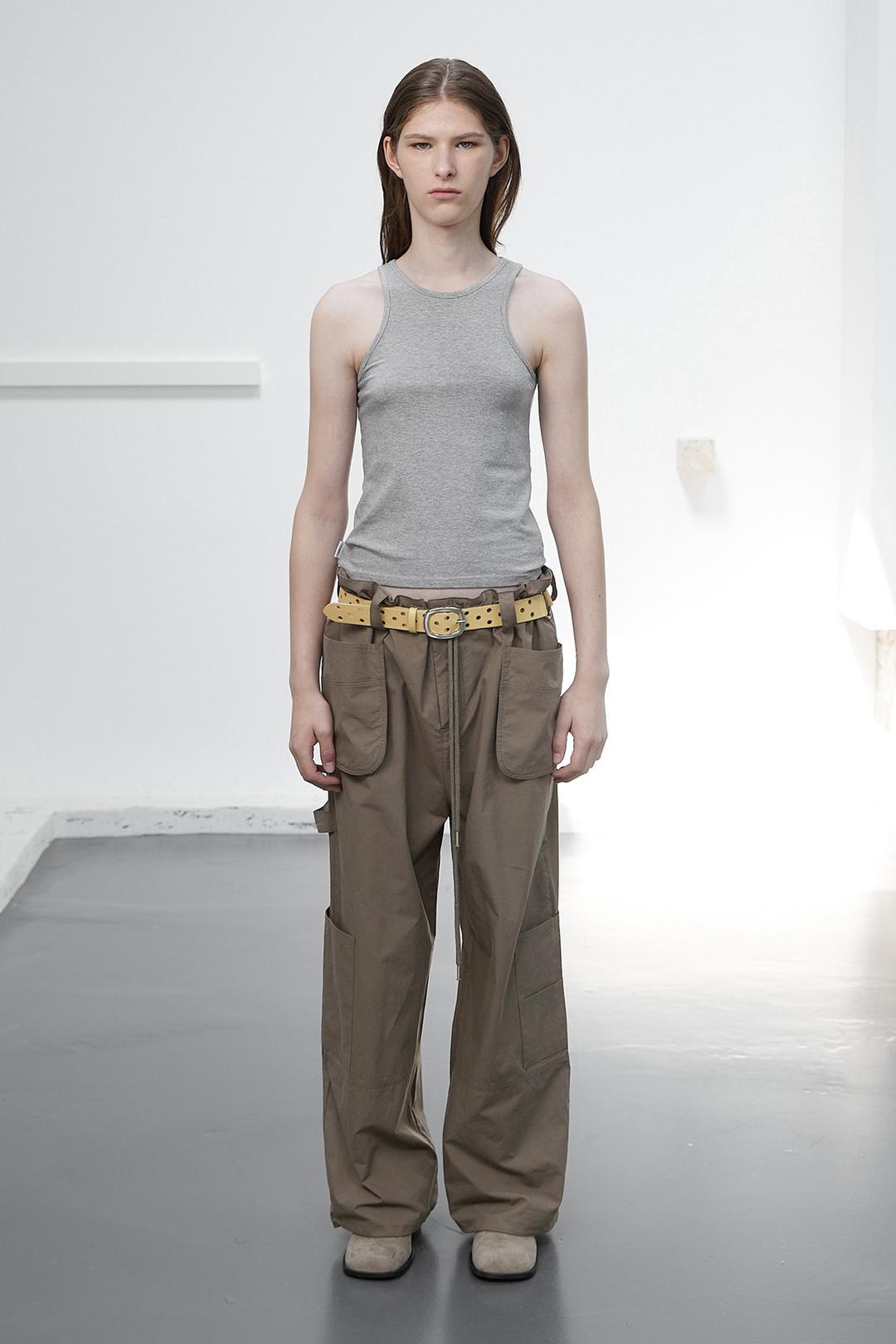 POCKET WIDE CARGO PANTS / BROWN