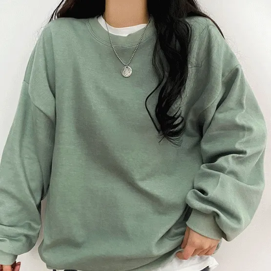 [봄가을ver/예쁜핏감] 데일리한 오버핏 무지 맨투맨