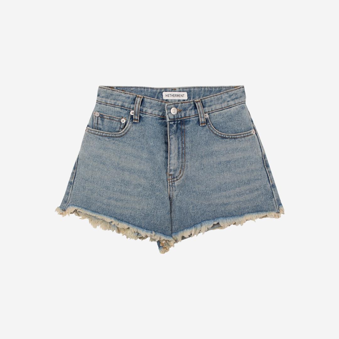Hetherment 017 Damaged Denim Shorts Vintage Blue