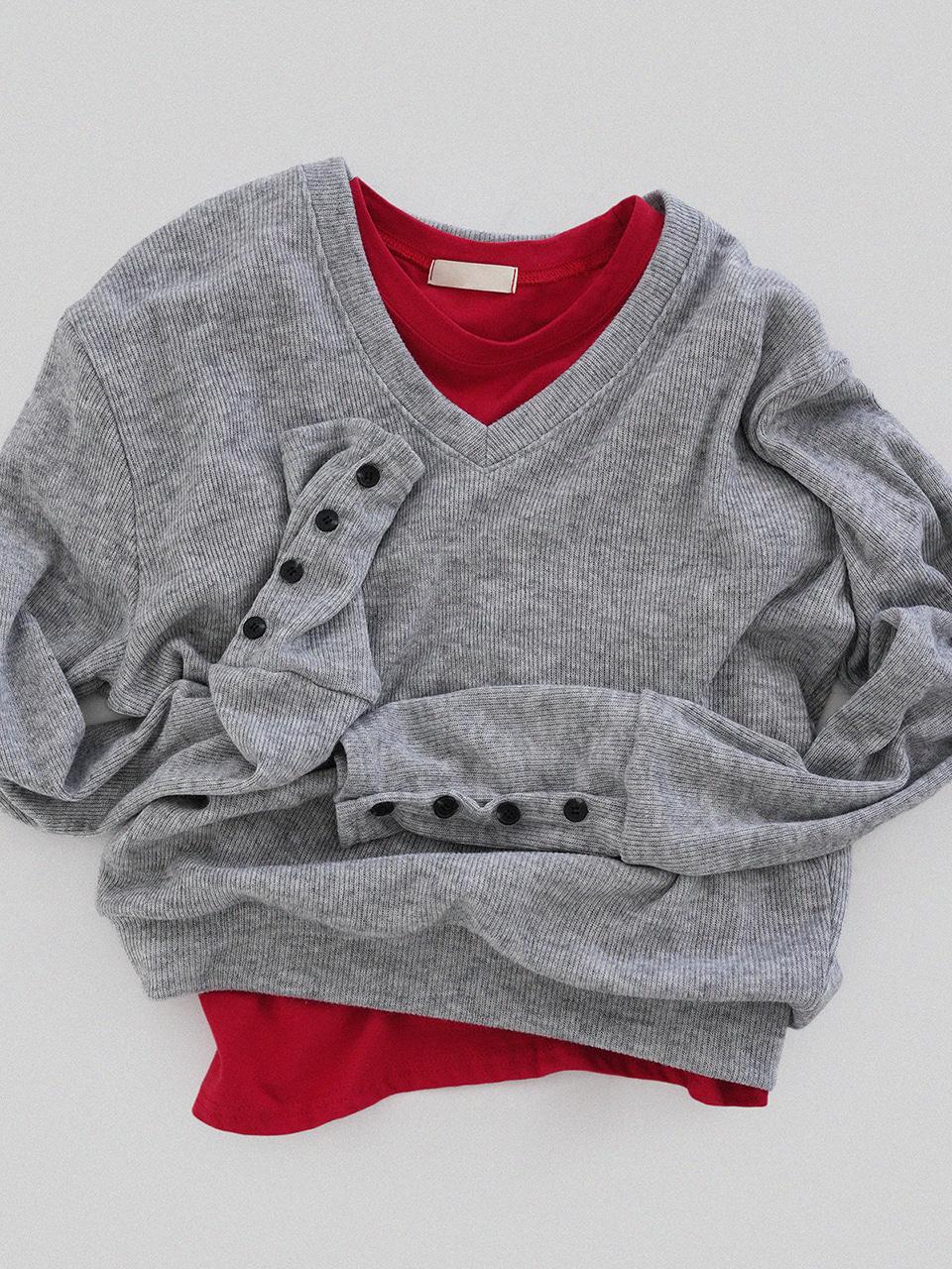 어텀 레오버튼V니트