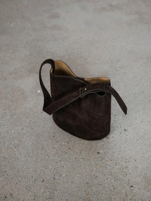 After Suede Bucket Bag_Dark brown