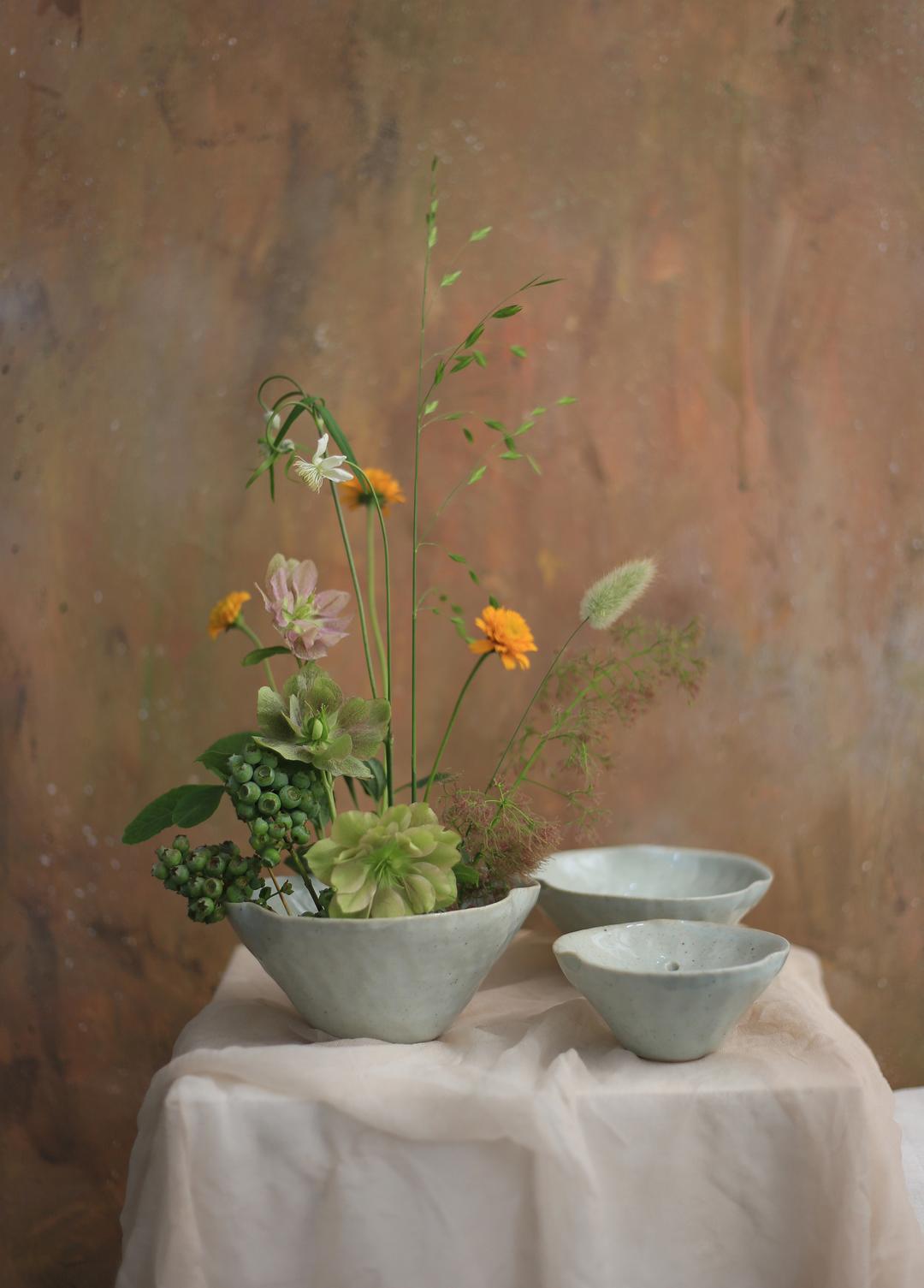 (Restock) 친환경 원형 수반 (화이트)