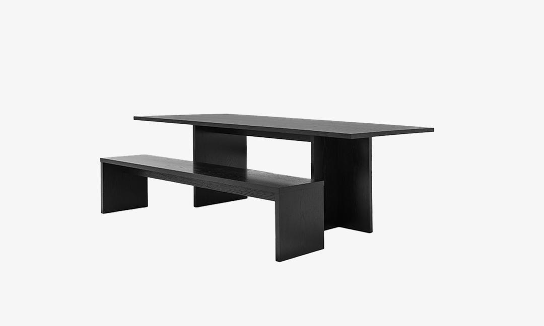 COLUMN TABLE, 1 BENCH SET