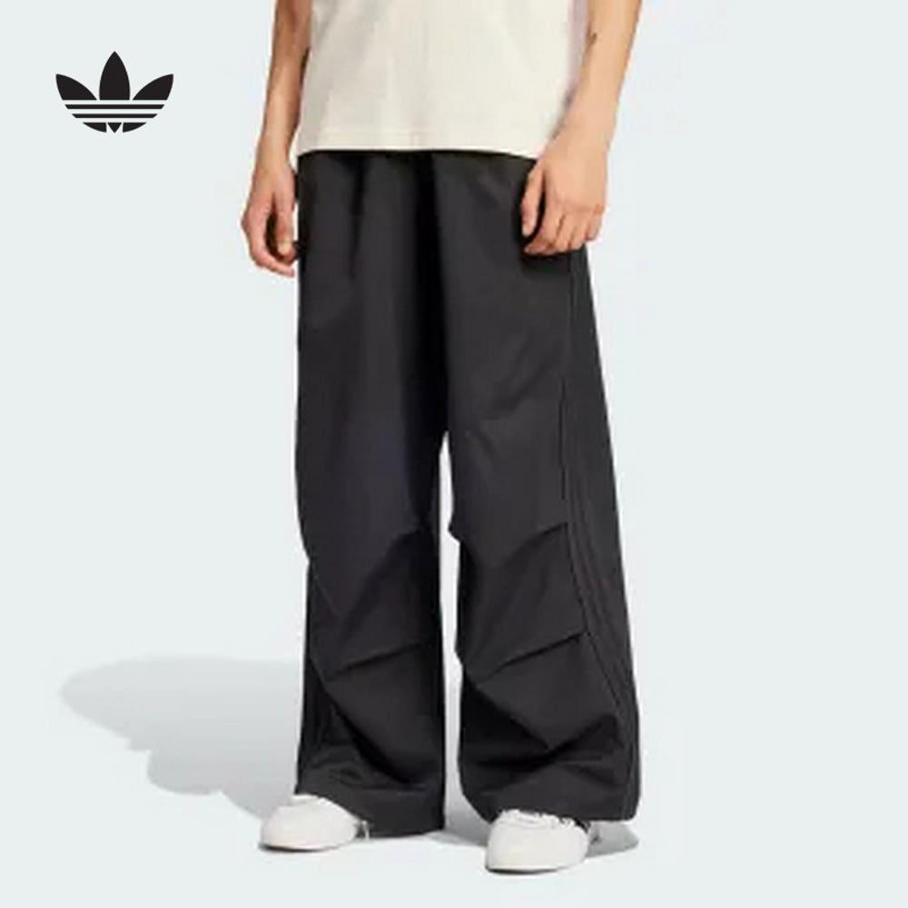 아디다스 맨즈 파라슈트 FW24 와이드 트랙 블랙 팬츠 카고바지 IY2075