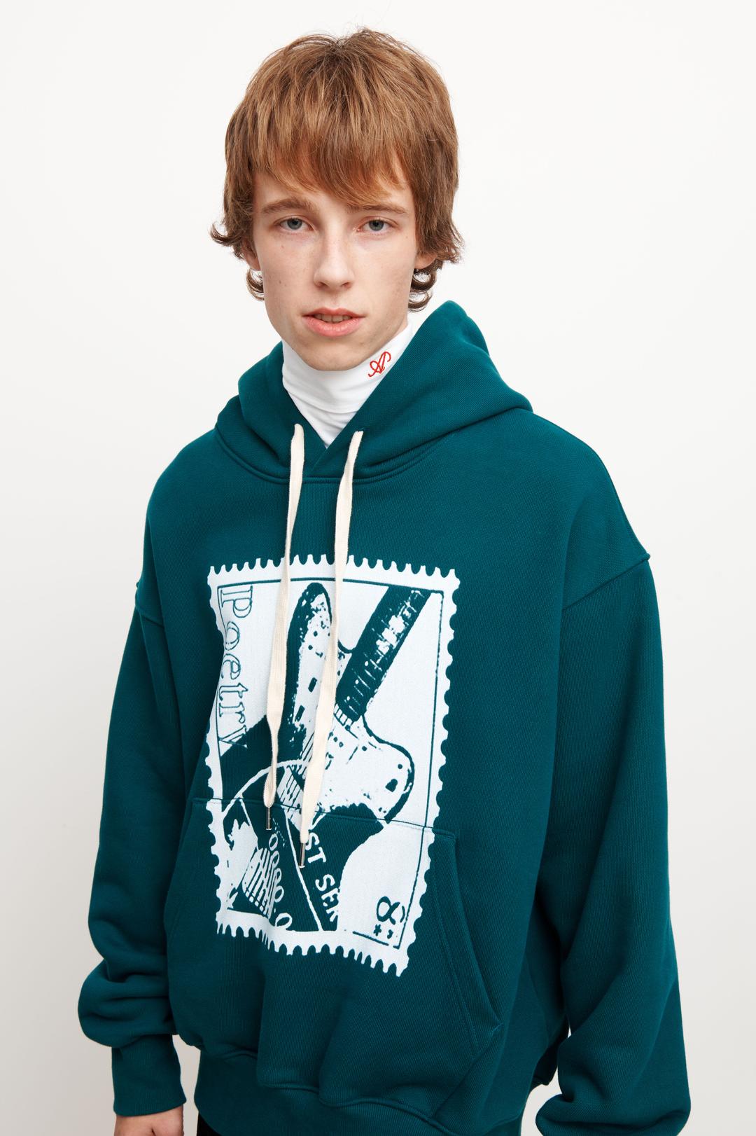 스탬프 프린티드 후디 어쿠스틱