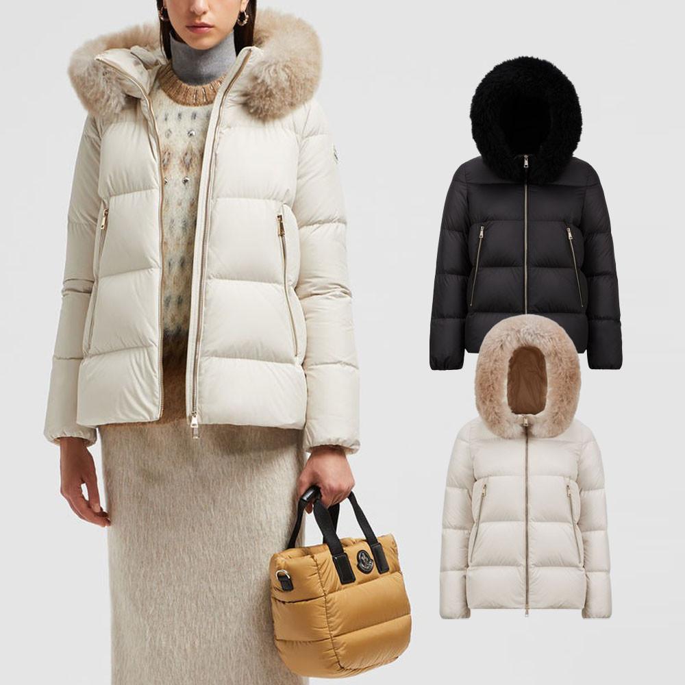 몽클레어 라이체퍼 Laichefur (구 라이체 Laiche) 여성 숏 패딩 화이트 블랙