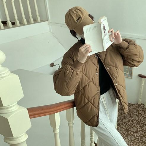 피어니스트 여성용 루즈핏 브이넥 퀼팅 점퍼 - 점퍼 | 쿠팡