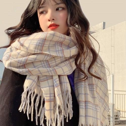 [1+1] 젤라또 파스텔 체크 캐시미어 남여공용 커플 목도리 머플러