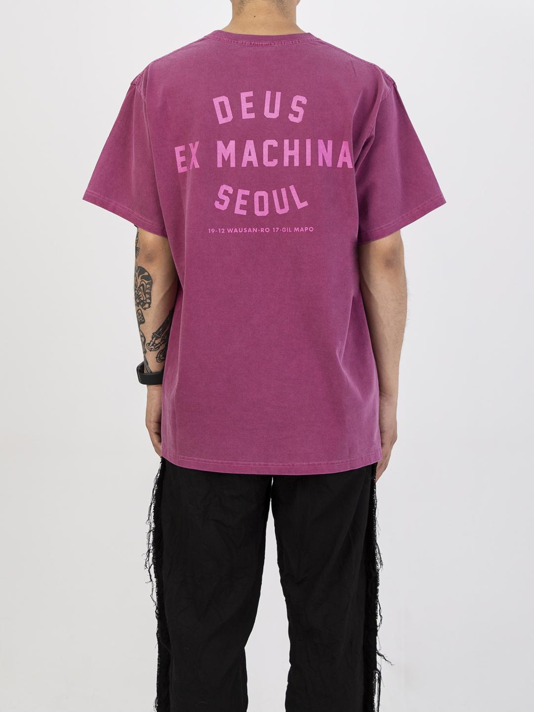 데우스 OVERDYED SEOUL COLLEGE TEE-MAROON