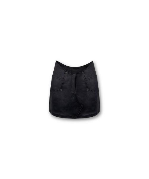 CURVED WAIST MINI SKIRT