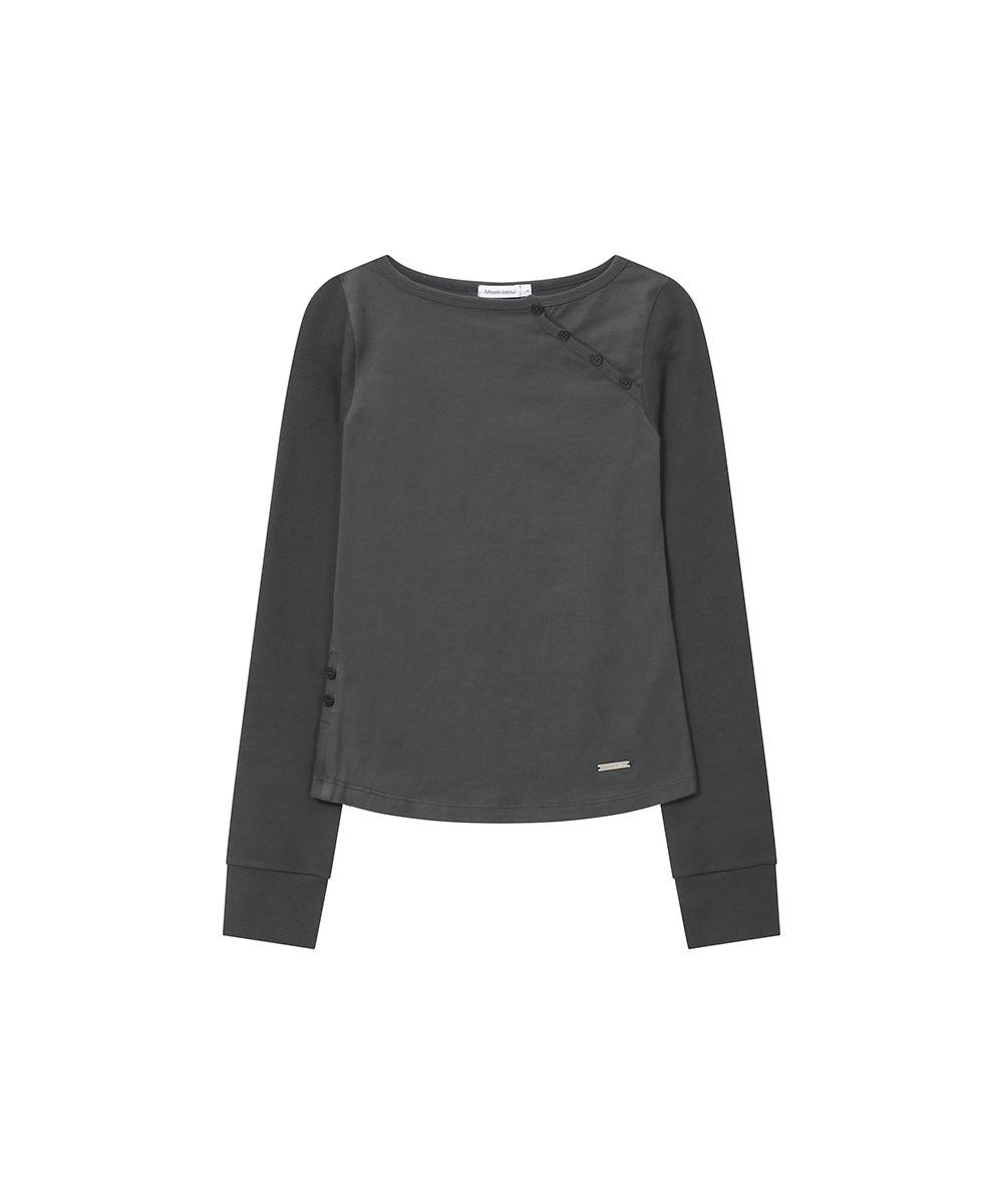 Slash button long sleeves CHARCOAL