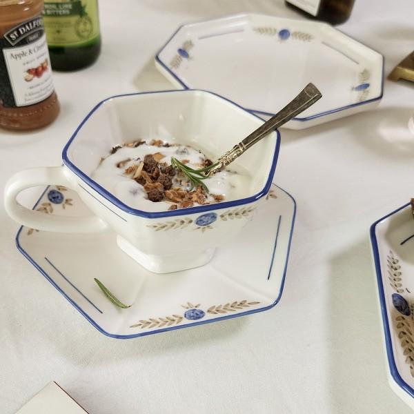 클래식 로즈 커피잔세트, 블루