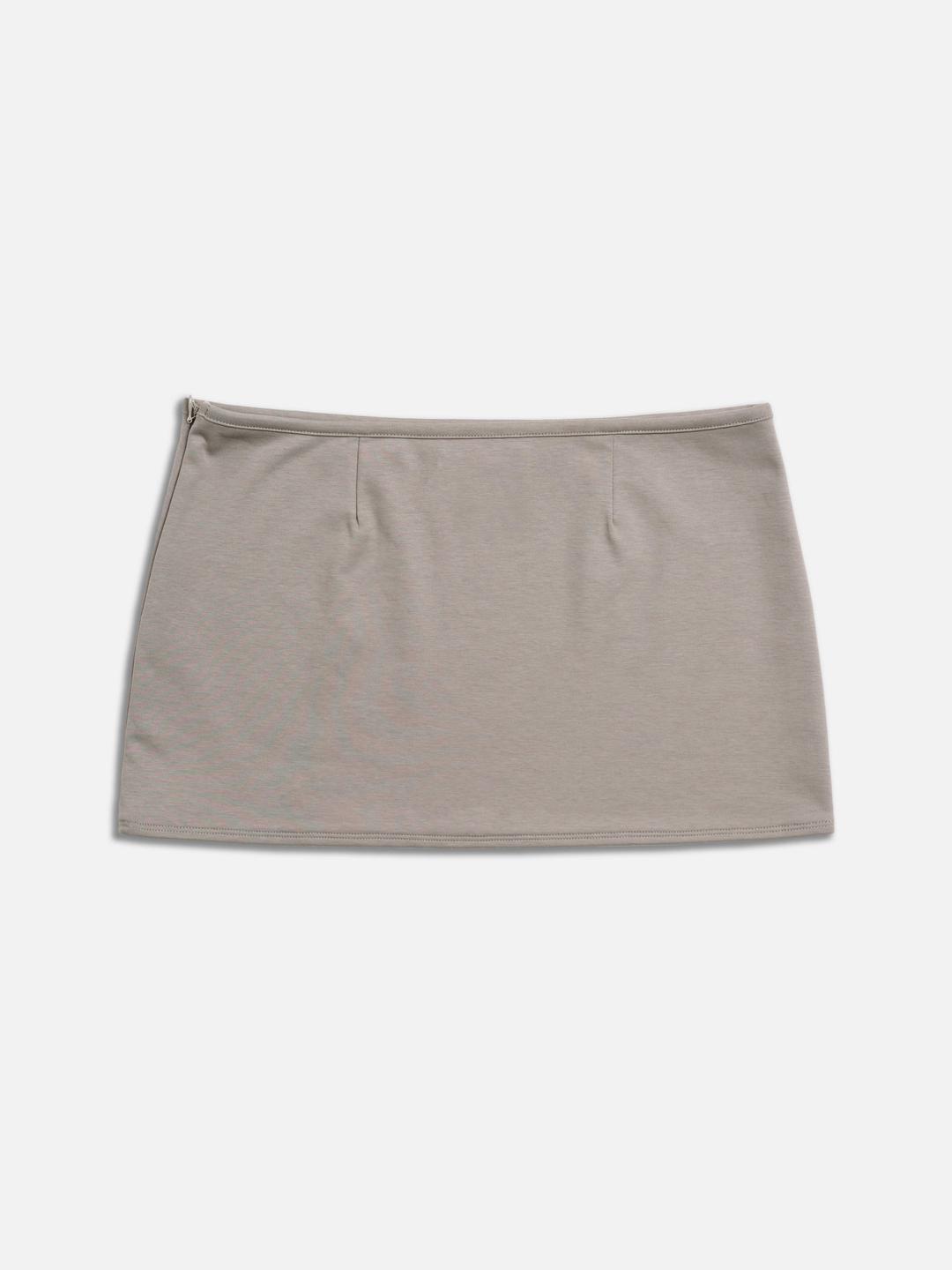 로고 로우웨이스트 미니 스커트 (카키 베이지)