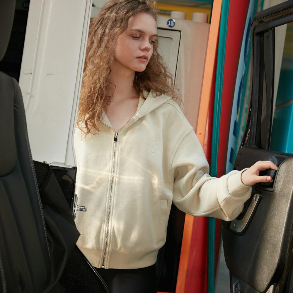 스웨트 후드 집업 점퍼SWEAT HOOD ZIP-UP JUMPER_CREAM