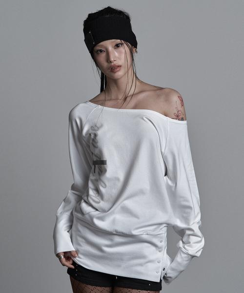 크로스 언더 스냅 롱슬리브 화이트