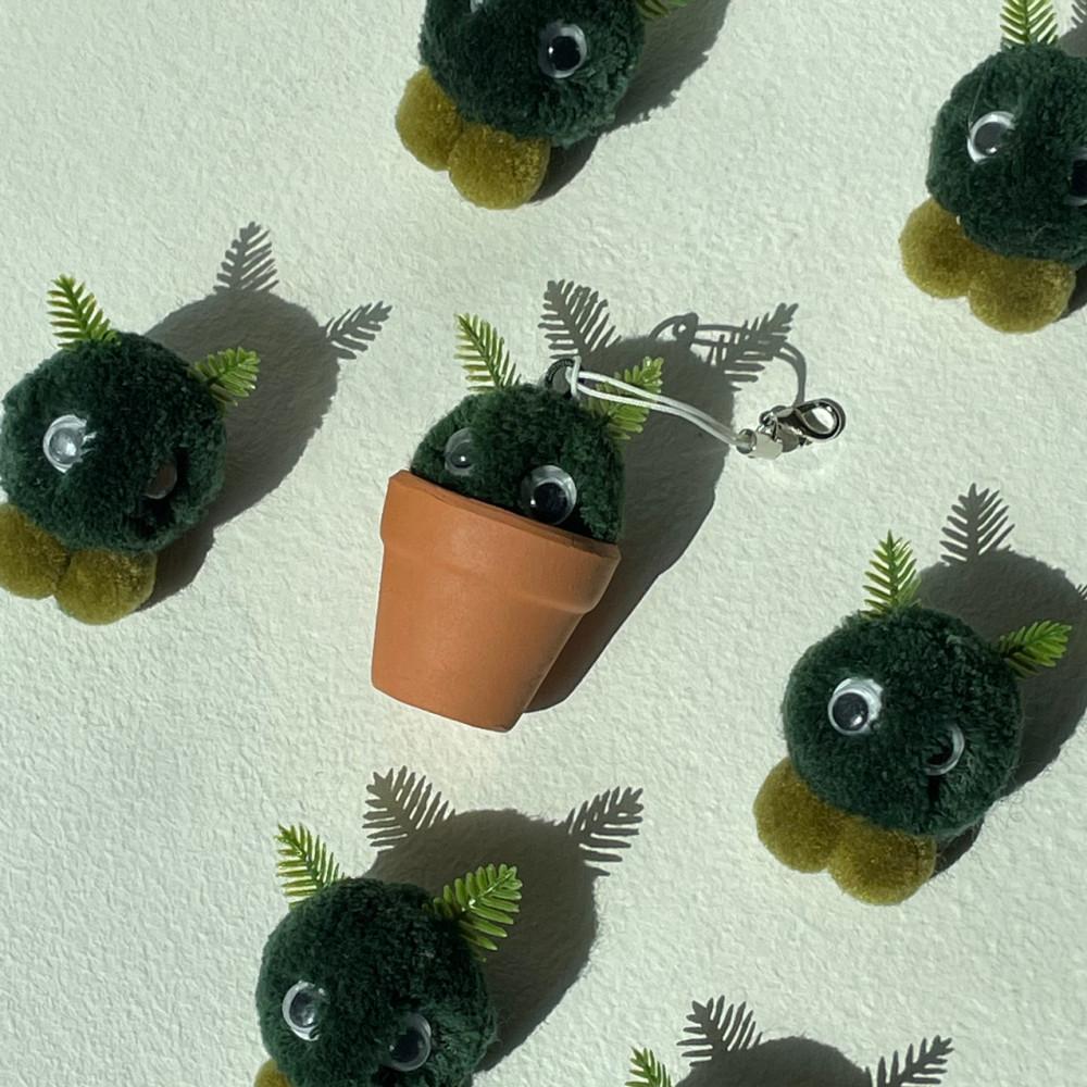 MALIMO KEYRING 이끼인형키링 마리모 애완이끼 미니화분 초록색 귀여운 열쇠고리