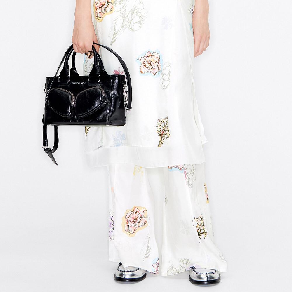 빔바이롤라 블랙 레더 포켓 토트백 (M) B236AIB019BKF