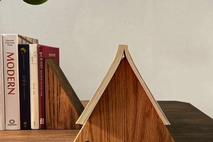 3in1 레드오크 원목 북마크 미니 책꽂이