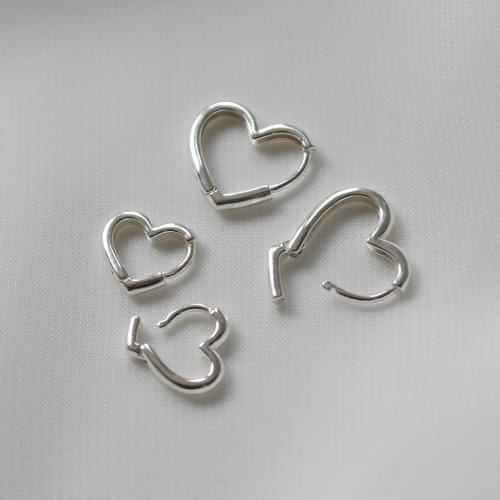 무배/실버925 하트 라인 원터치 링귀걸이