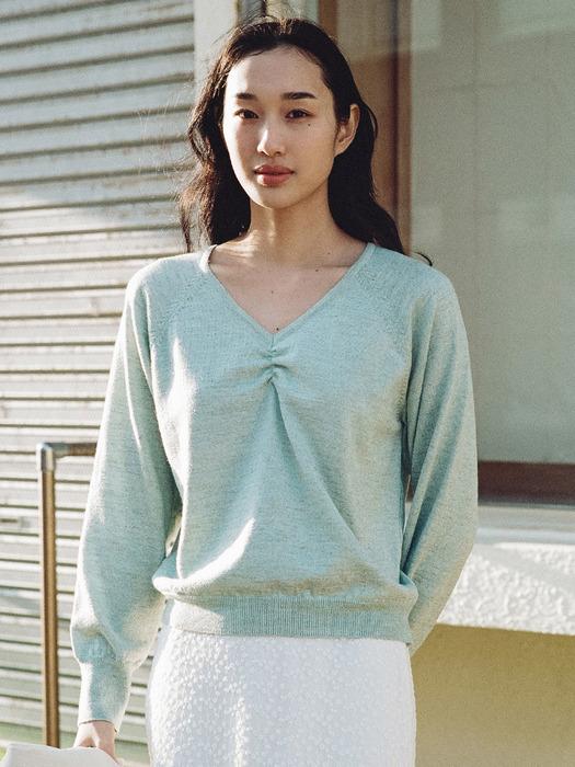MARY V NECK KNIT_MINT