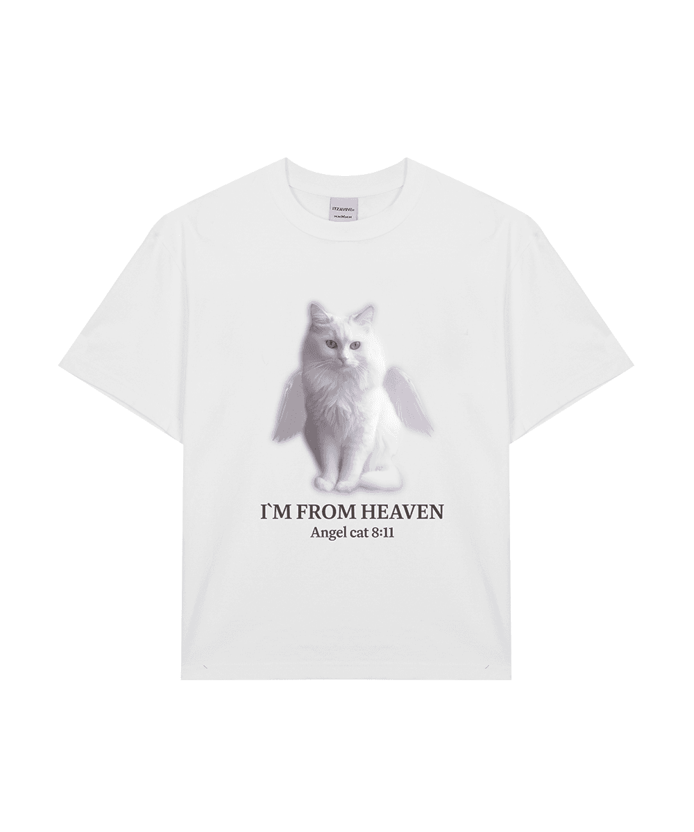 [IBB23UT05WH] ANGEL CAT T SHIRT VER.3 - WHITE