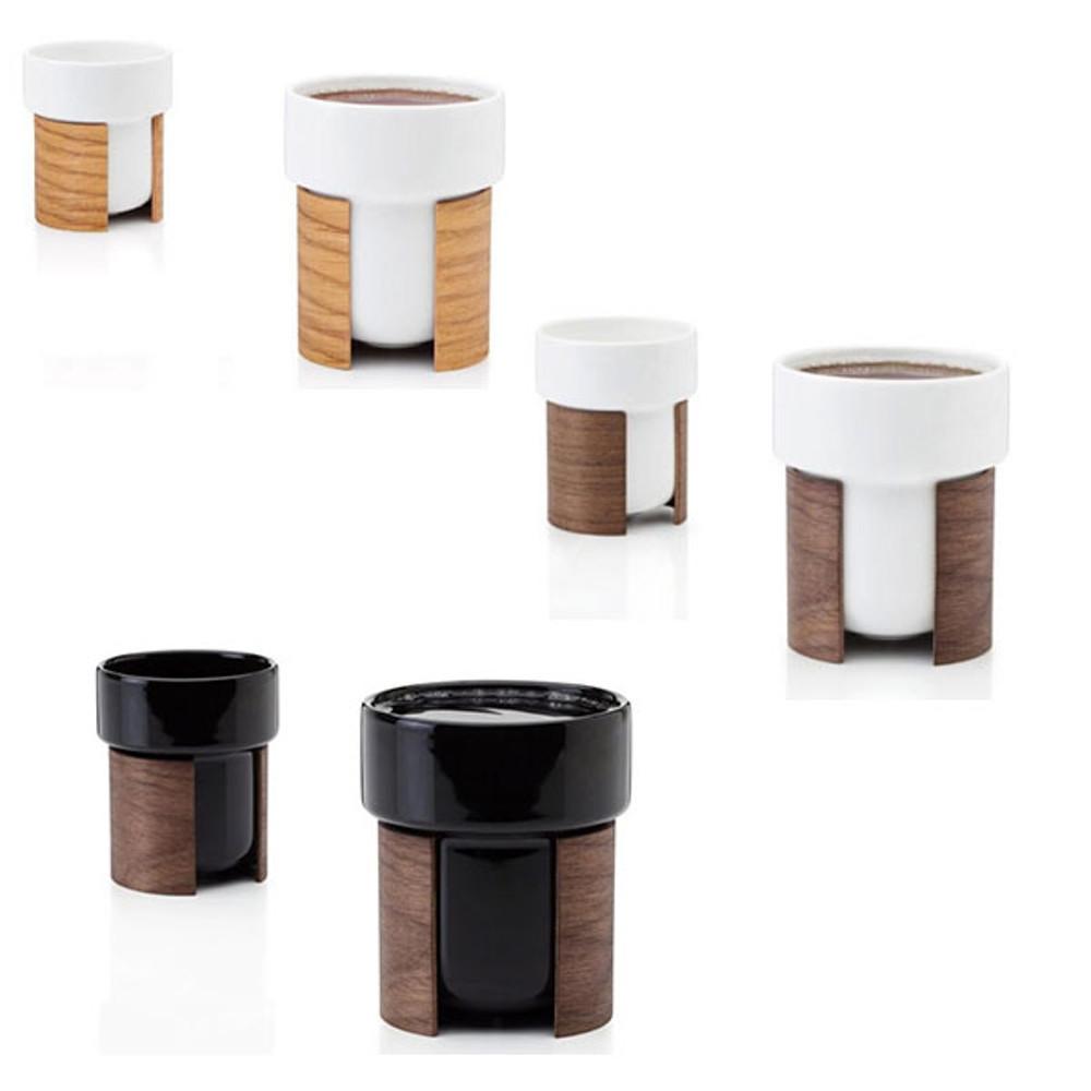 톤피스크 머그 커피잔 + 우드 컵홀더 2개 세트
