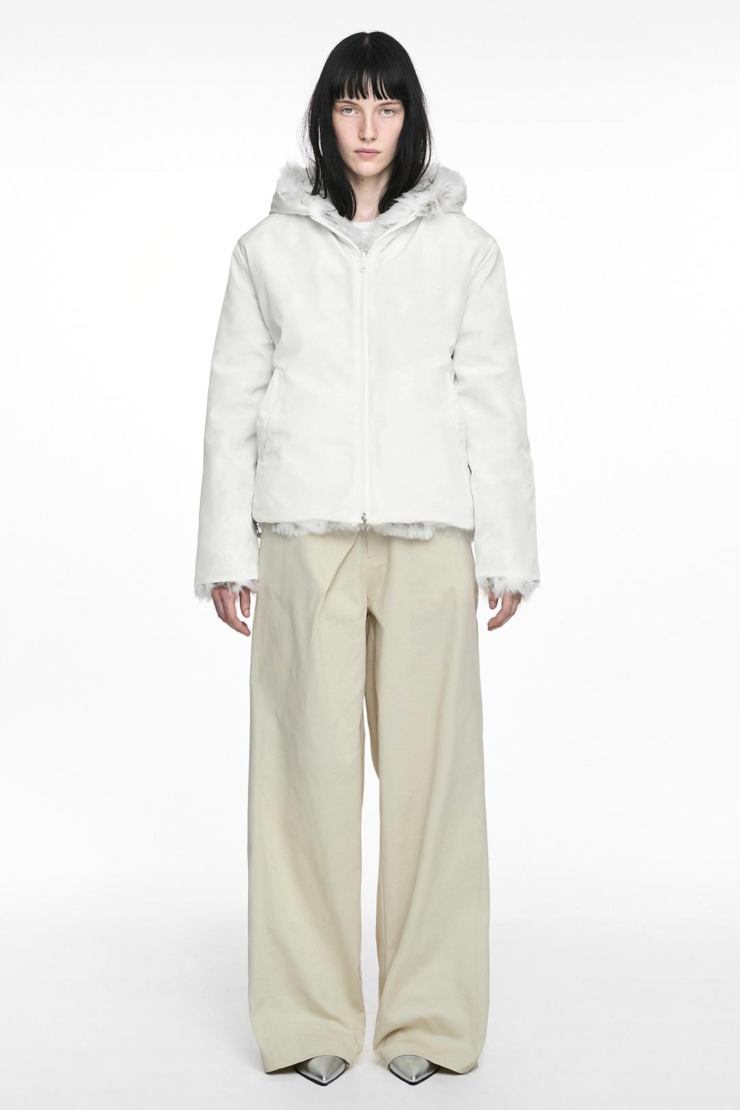 FOLDED WIDE PANTS (UNISEX) LIGHT BEIGE