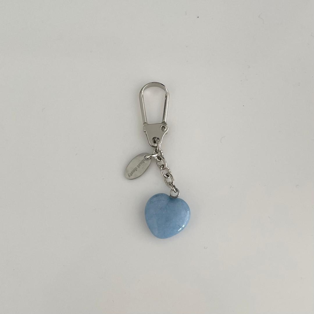 sky blue heart keyring