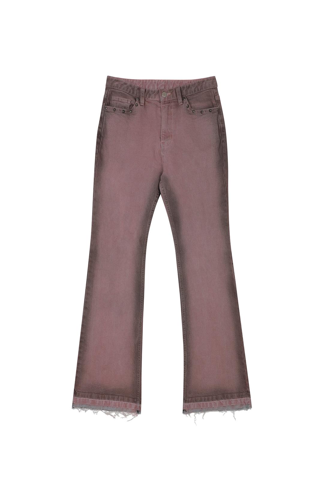 RIVET LOGO BOOTS CUT PANTS PINK