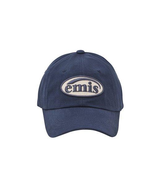 TONE ON TONE WAPPEN BALL CAP-NAVY