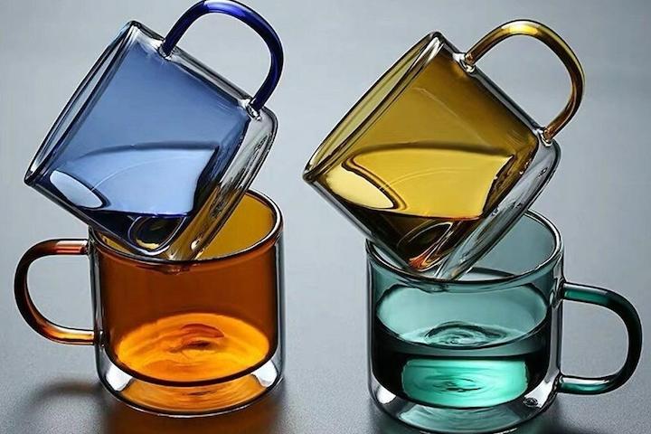 [해외] 북유럽 투명 내열 홈카페컵 카페유리잔