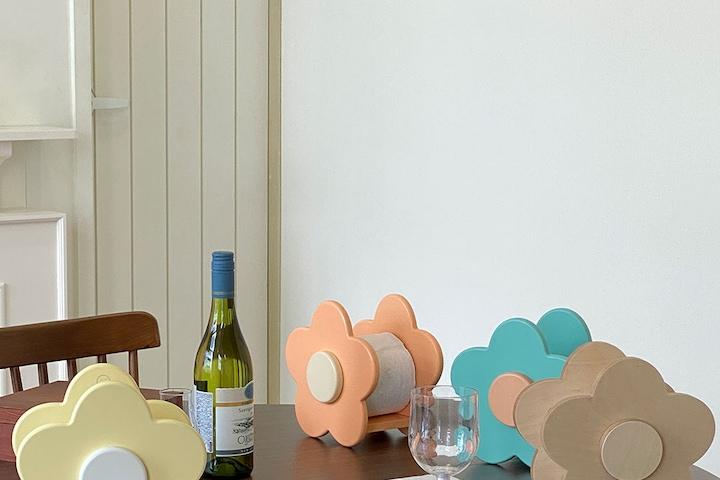 우드 꽃 휴지걸이 휴지케이스 (4 color)