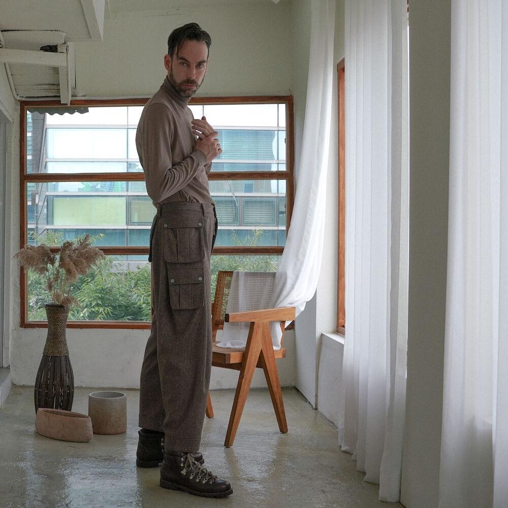 [TEWMEW] 2020FW HERRINGBONE HEAVY WORK PANTS BROWN