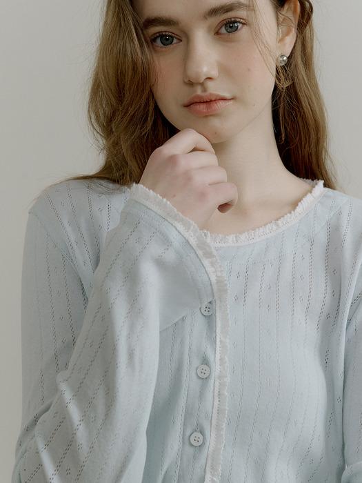 comos 1400 punching lace cardigan (light blue)