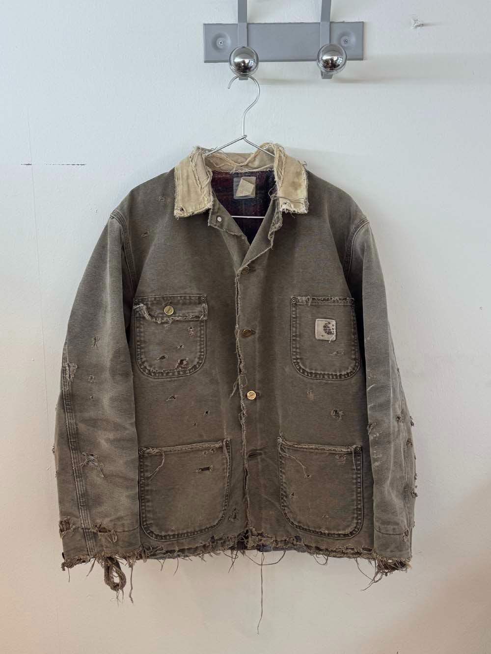 Destroyed 90's Carhartt Blanket Lined Faded Work Jacket