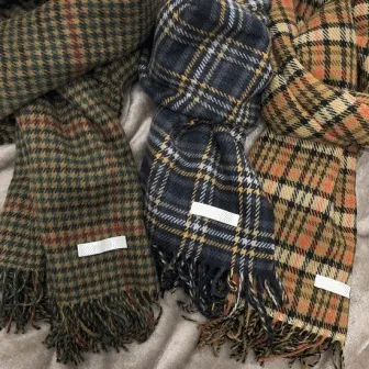 [재진행~주무폭주] 빈티지 느낌 체크 패턴 목도리 스카프