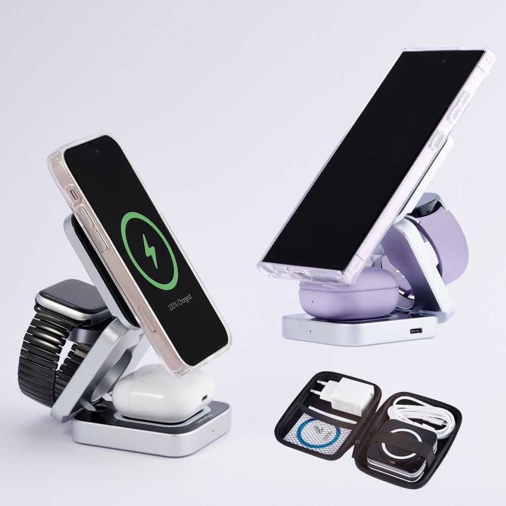 폴리폴 맥세이프 충전기 3in1 무선충전기 아이폰15 애플워치9 에어팟 호환