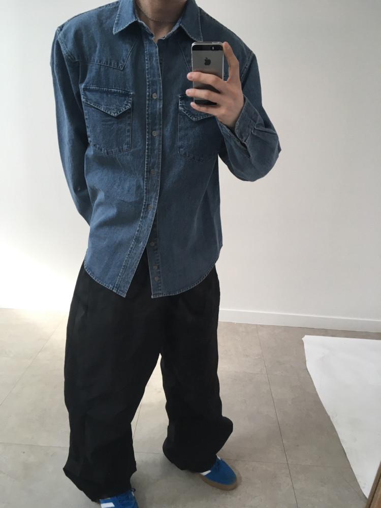 (당일출고) 투포켓 웨스턴 데님 셔츠 (3 color)