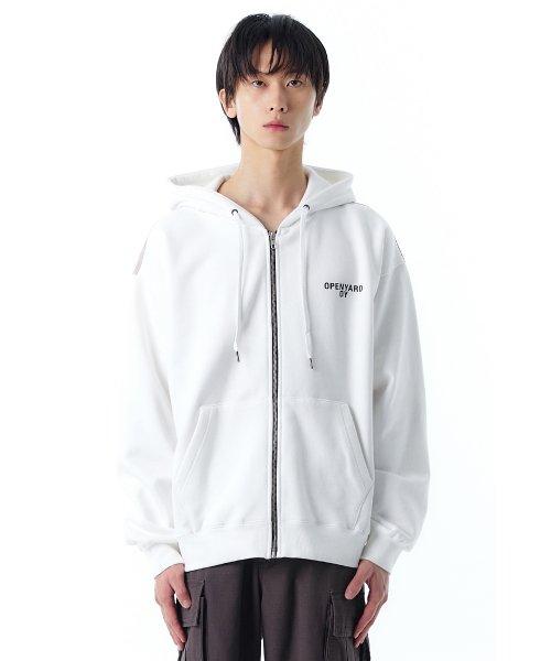 BACK FILM HOODIE ZIP UP-WHITE